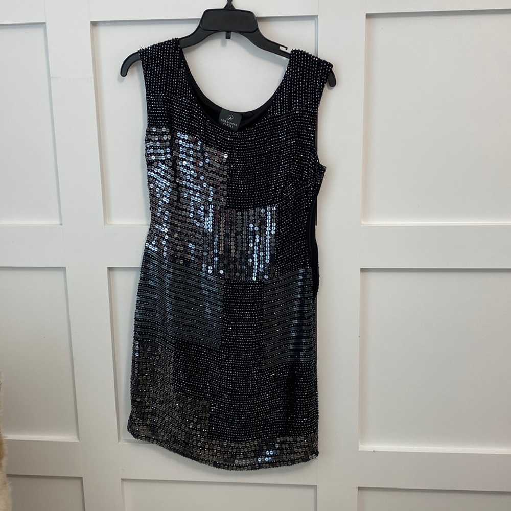 Adrianna Papell black sequin dress size 2